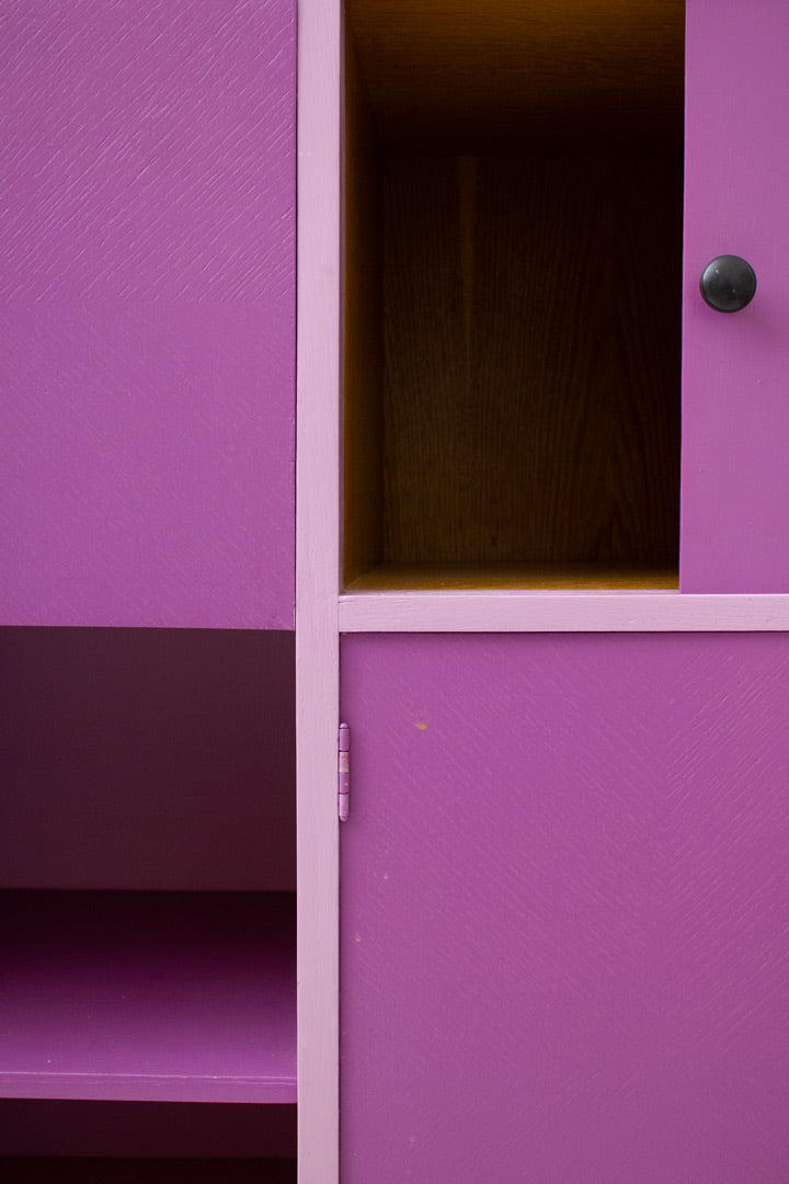 Paarse Joegoslavische vintage highboard Žarko Zrenjanin