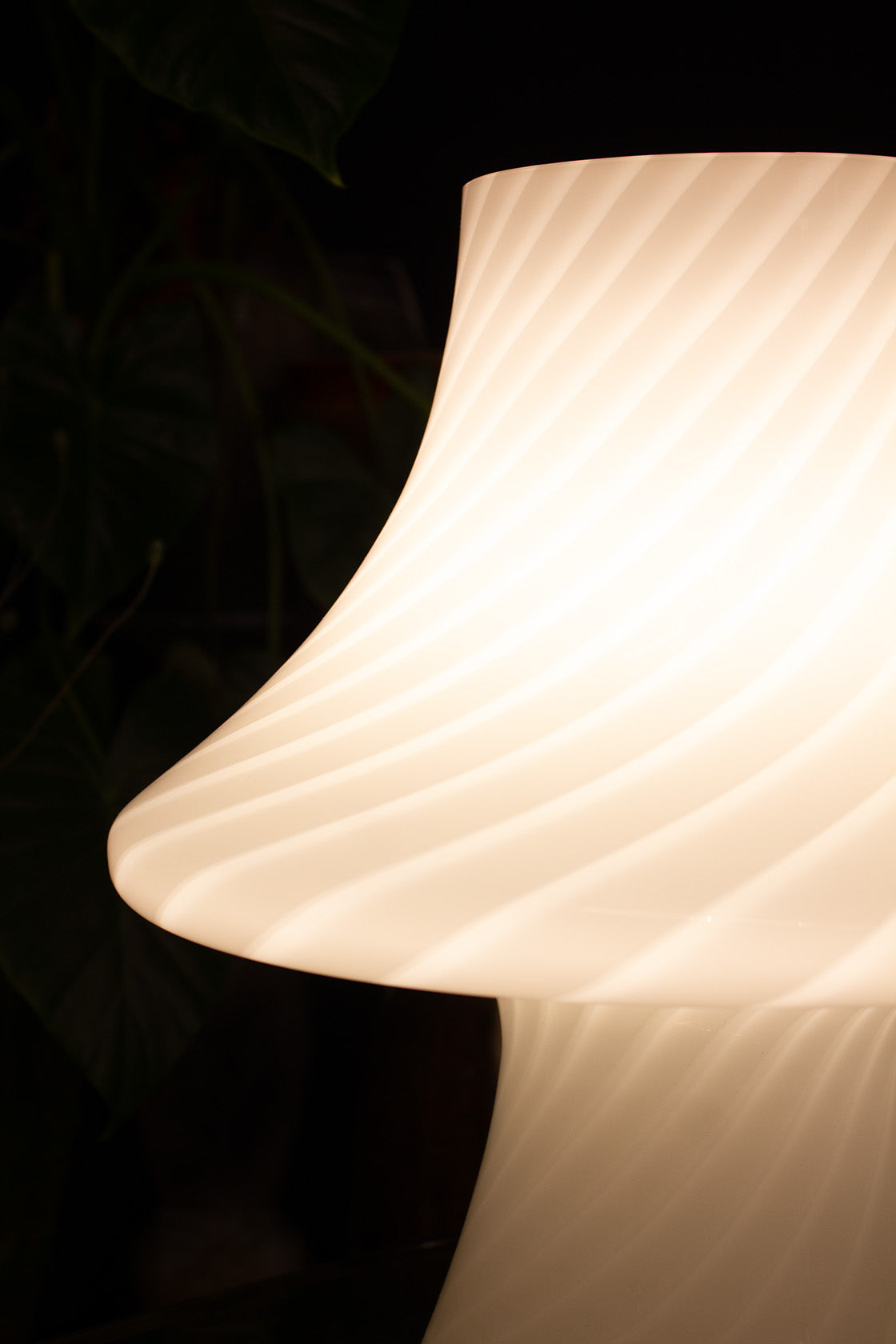 Paolo Venini witte mushroom Murano lamp Fungo