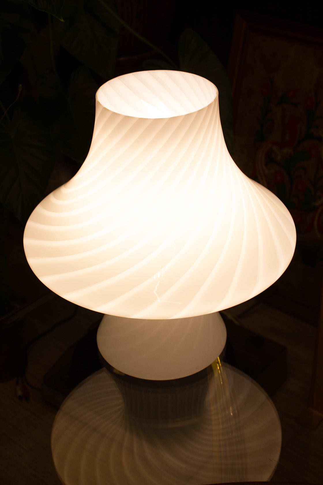 Paolo Venini witte mushroom Murano lamp Fungo
