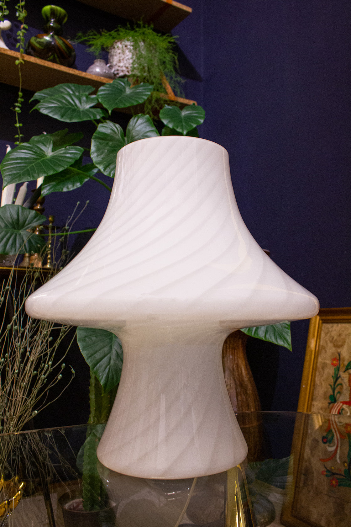 Paolo Venini witte mushroom Murano lamp Fungo