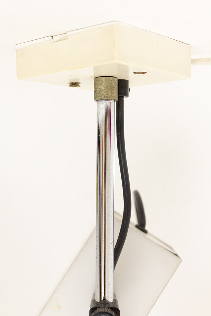 Philips jaren 70 plafondlamp met twee spots van wit metaal