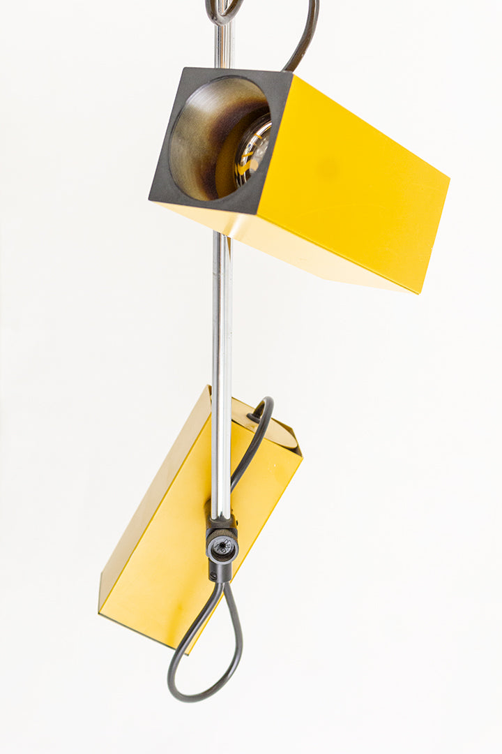 Philips plafondspots van geel gelakt metaal vintage jaren 70