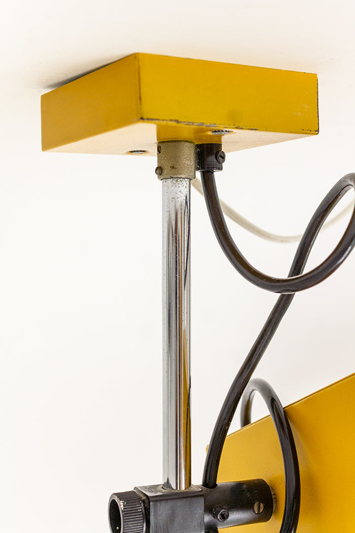 Philips plafondspots van geel gelakt metaal vintage jaren 70