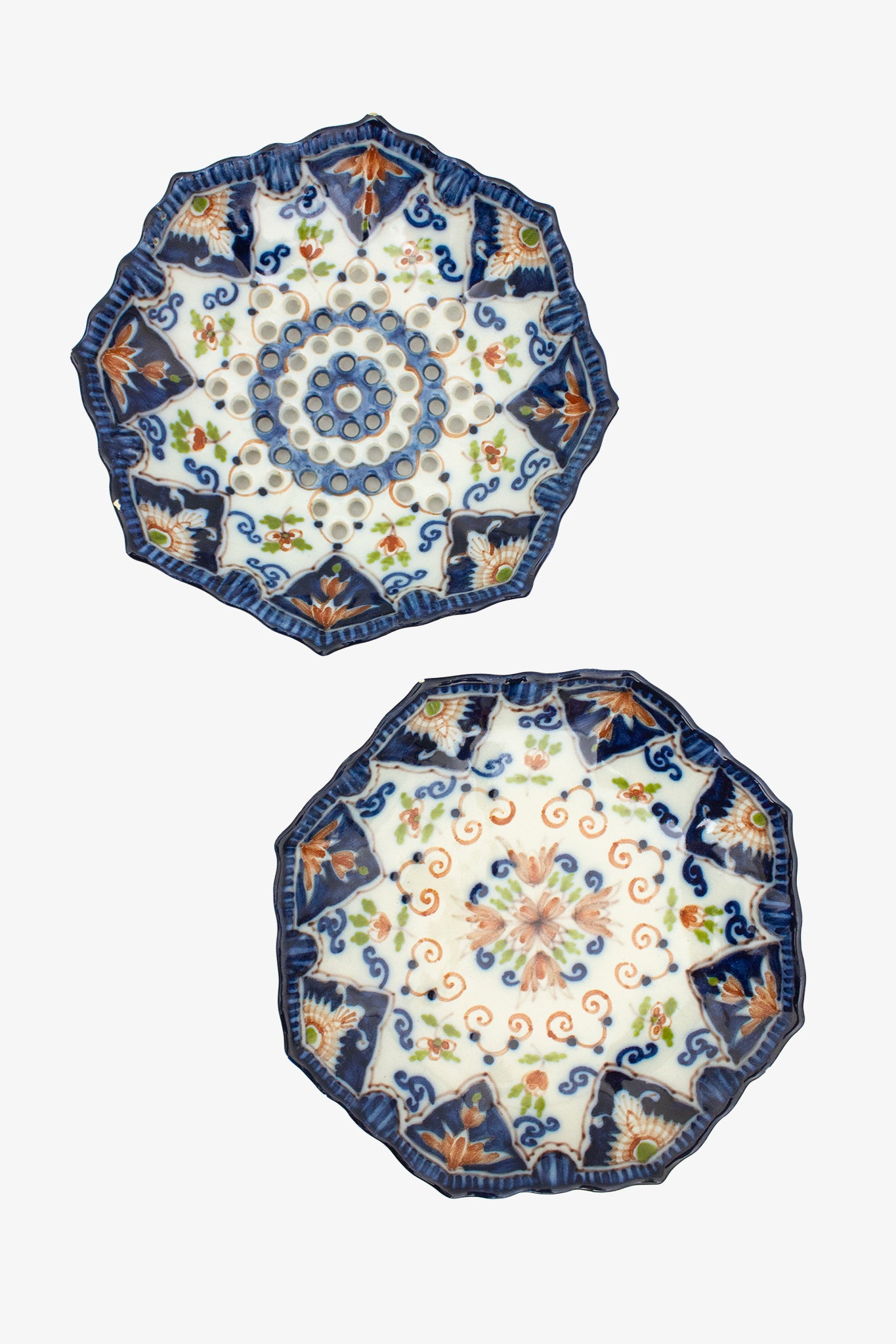 Schotel + afdruipbakje polychroom Tichelaar Makkum