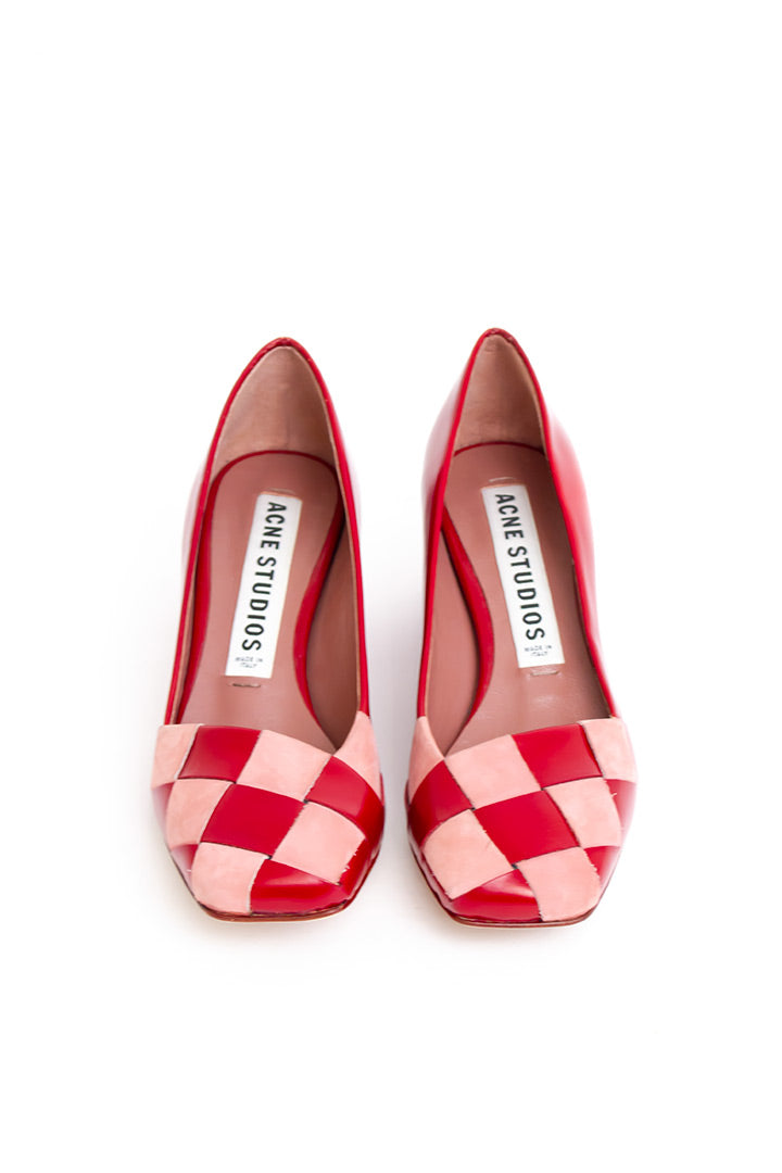 Pumps Acne Studio rood en roze leer