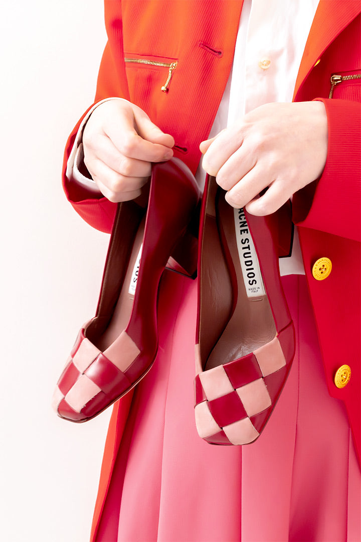 Pumps Acne Studio rood en roze leer