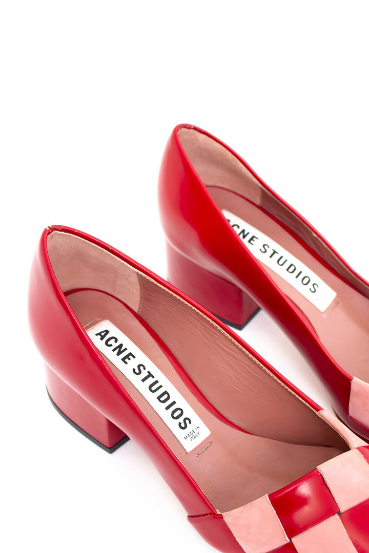 Pumps Acne Studio rood en roze leer