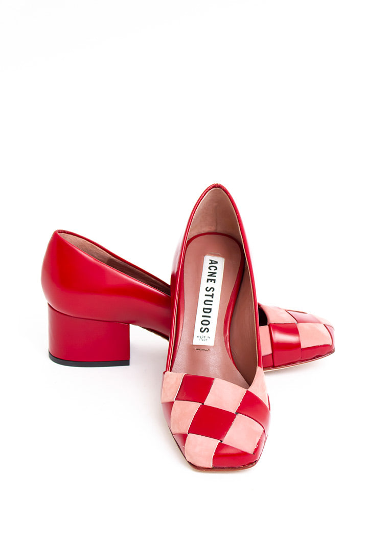 Pumps Acne Studio rood en roze leer