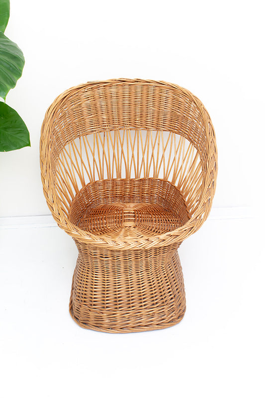 Relaxte rotan stoel fauteuil met lage zit