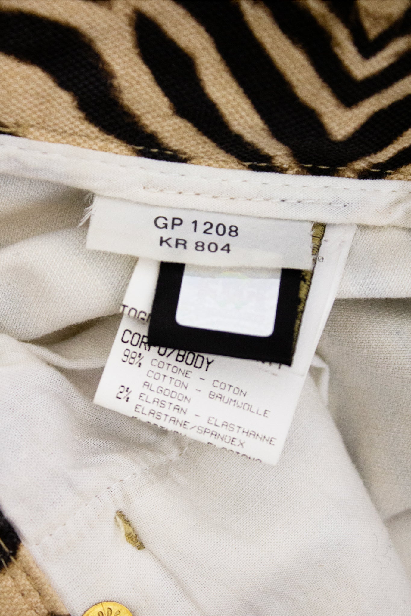 Roberto Cavalli panterprint capri broek met rijgkoord