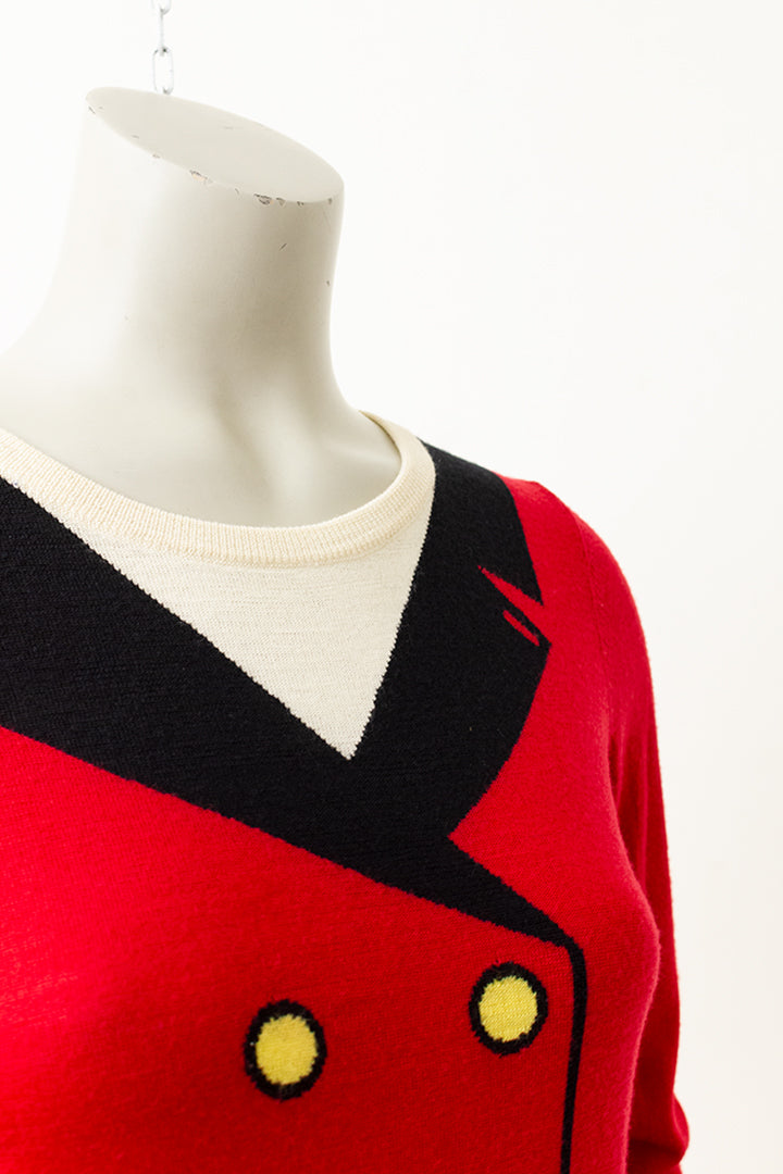 Rode Moschino Cheap & Chic gebreide jurk met jurk-print