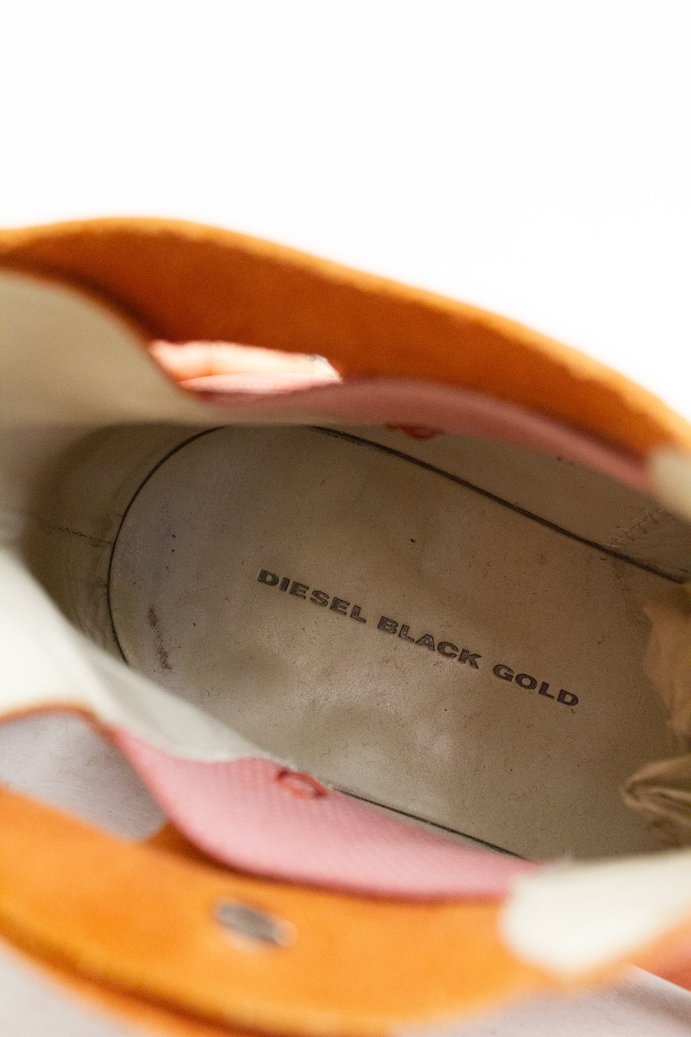 Rode leren Diesel Black Gold laarsjes