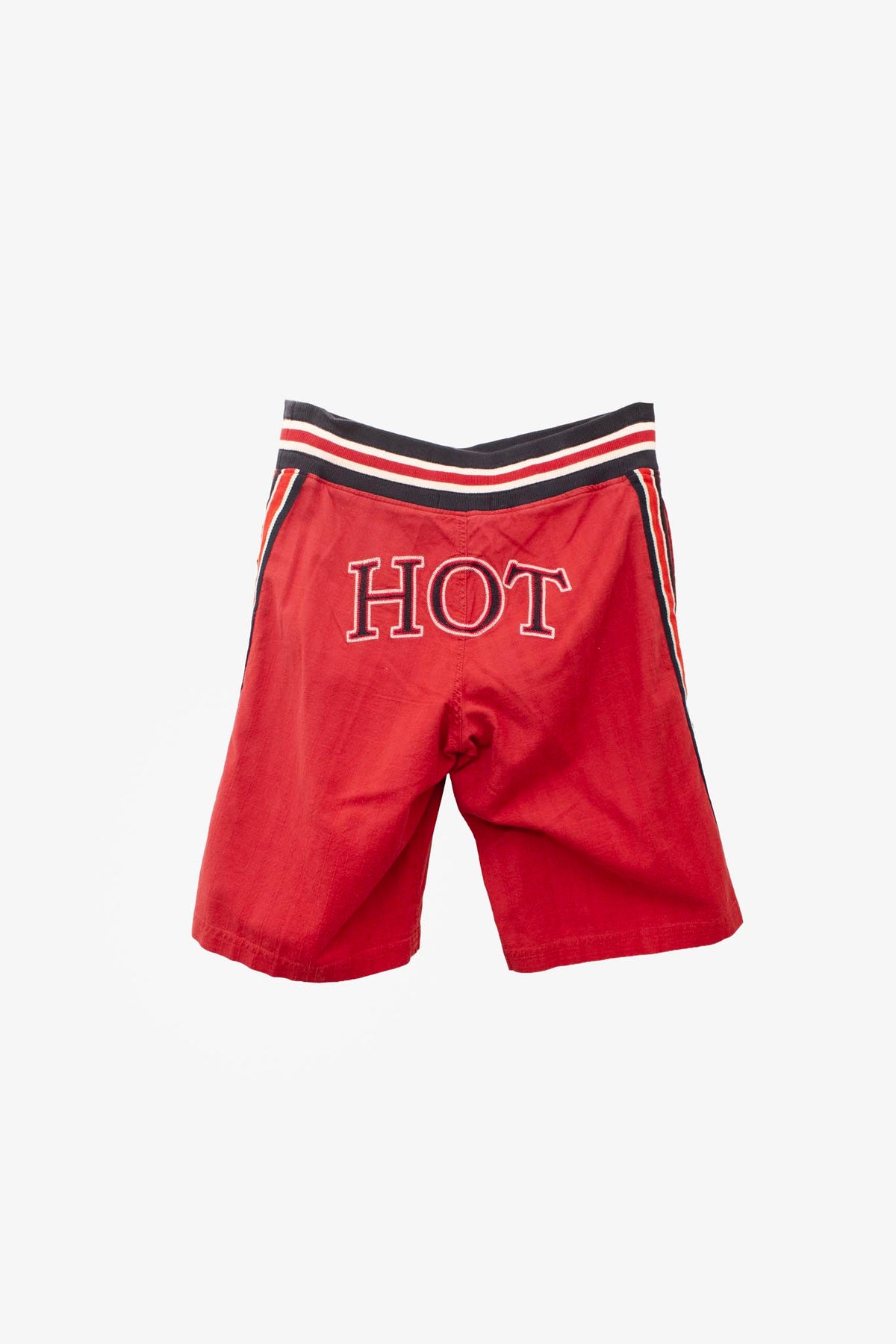Rode katoenen deadstock Y2K Hot Buttered jorts