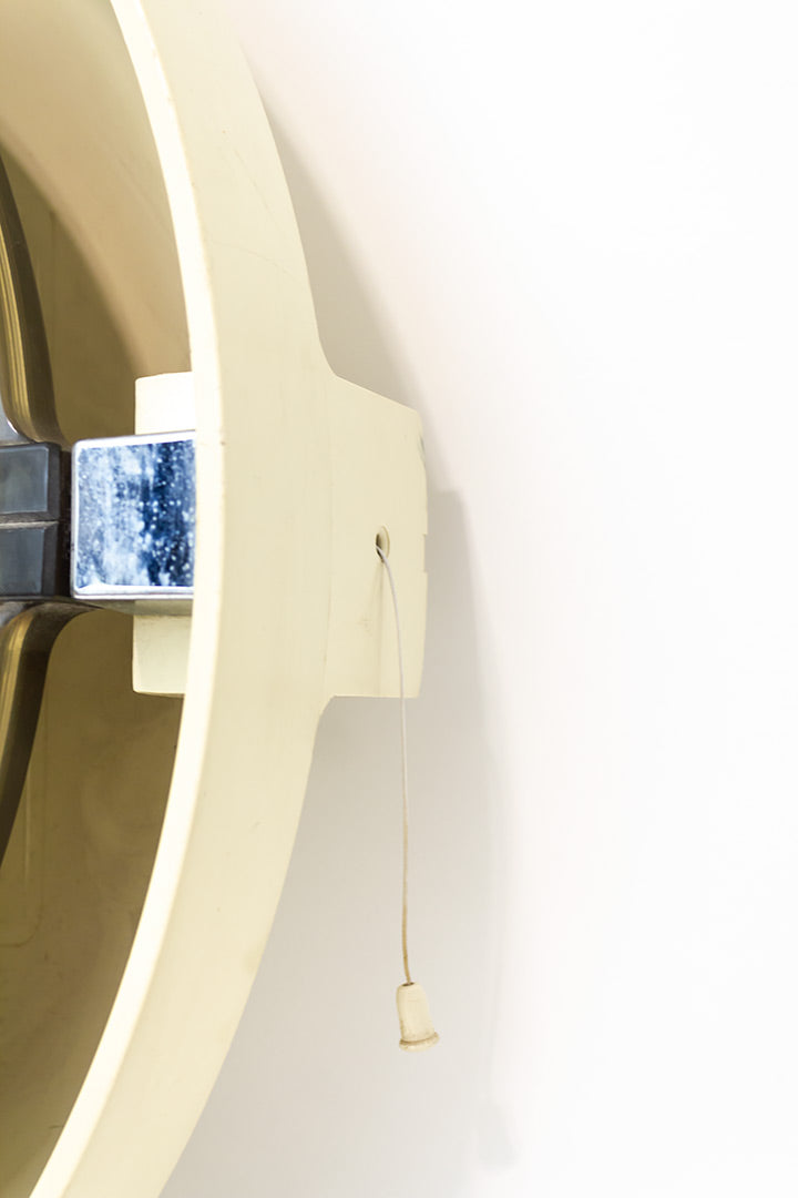 Ronde Alibert spiegel met lampen jaren 70