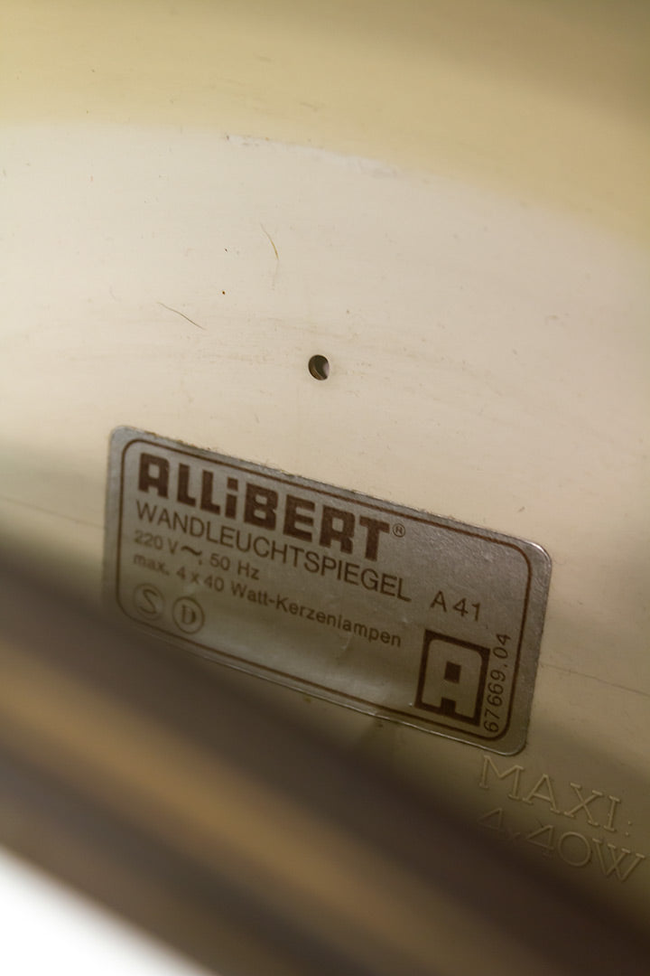 Ronde Alibert spiegel met lampen jaren 70