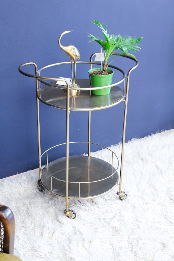 Ronde trolley messing bijzettafel