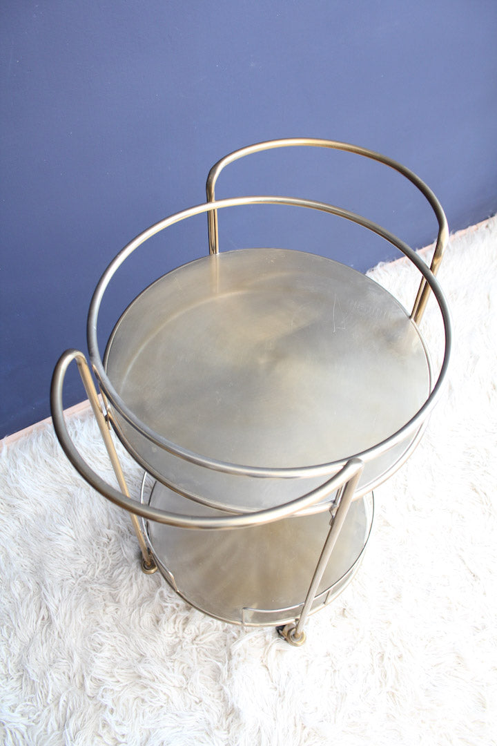 Ronde trolley messing bijzettafel