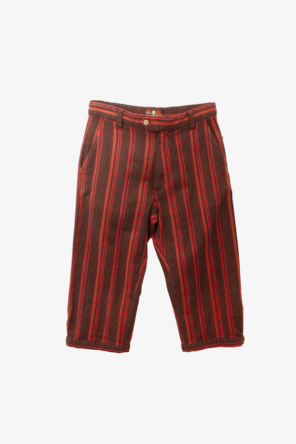 Rood zwart gestreepte Y2K deadstock Hot Buttered driekwart broek