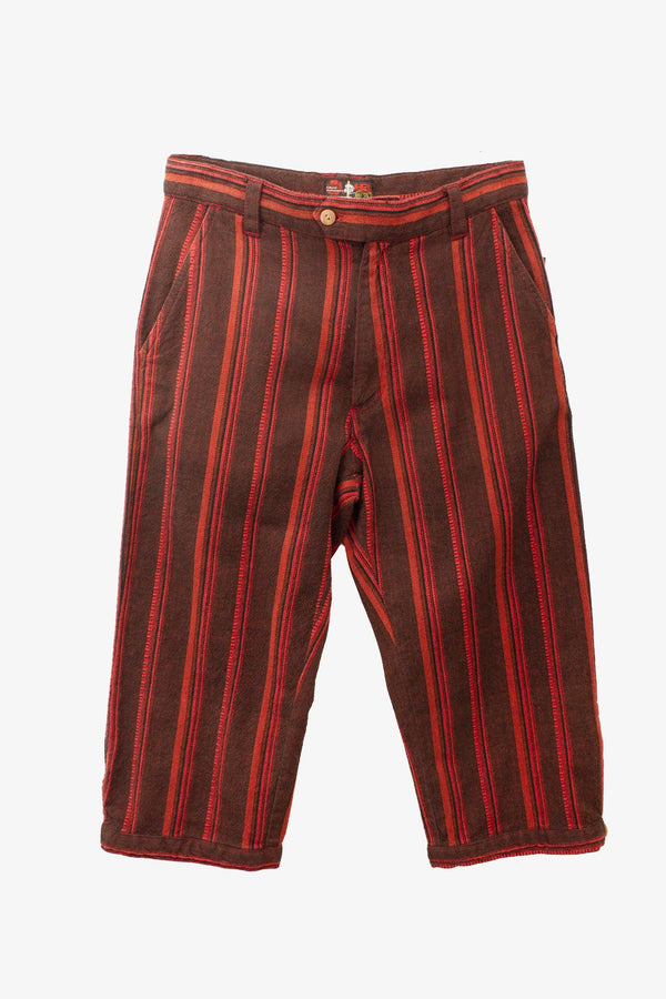 Rood zwart gestreepte Y2K deadstock Hot Buttered driekwart broek