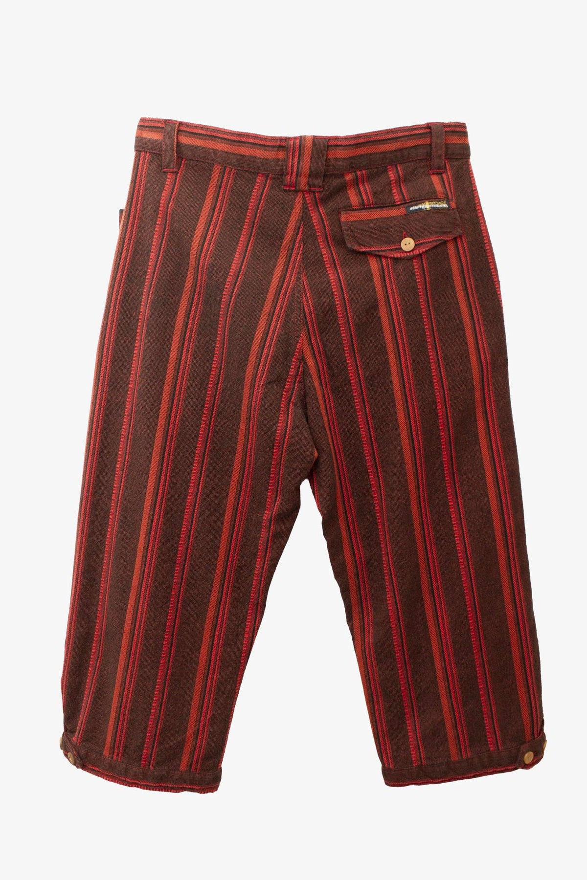 Rood zwart gestreepte Y2K deadstock Hot Buttered driekwart broek