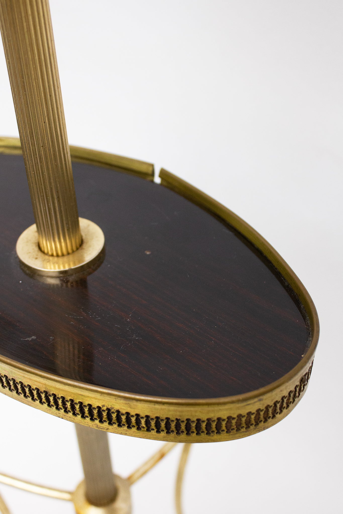 Vintage verguld rookstel bijzettafeltje met formica blad