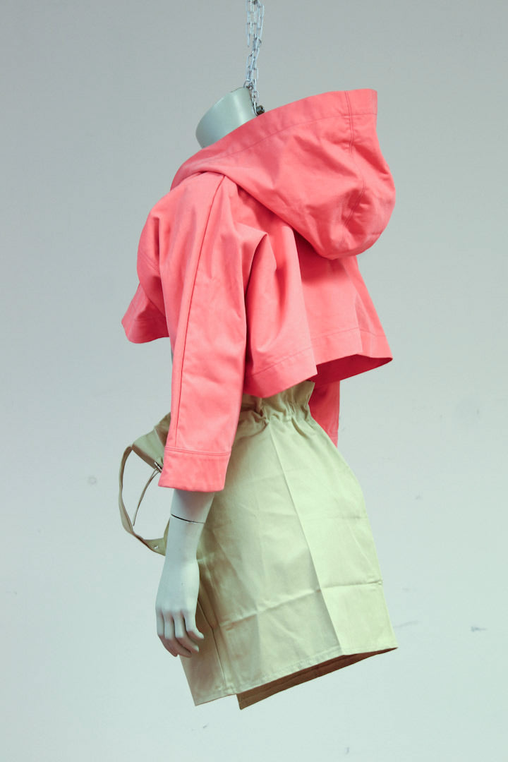 Roze cropped Margiela jasje met capuchon MM6