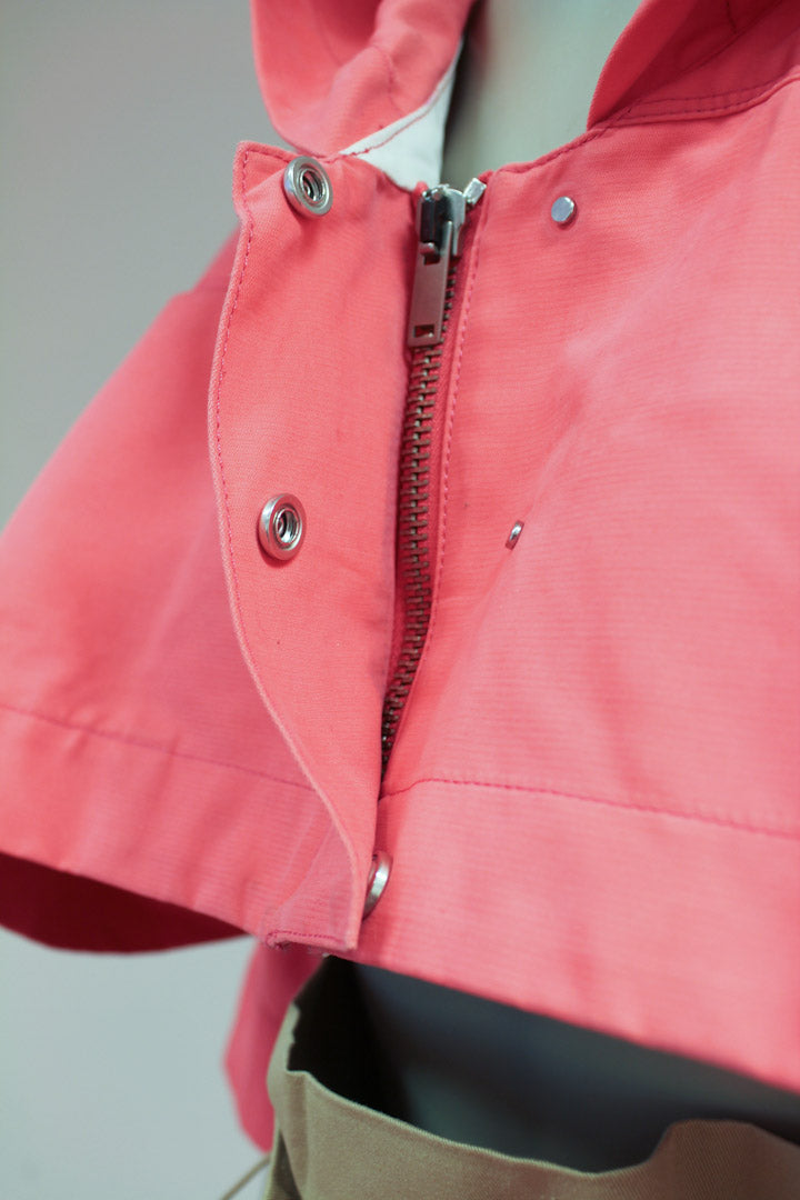 Roze cropped Margiela jasje met capuchon MM6
