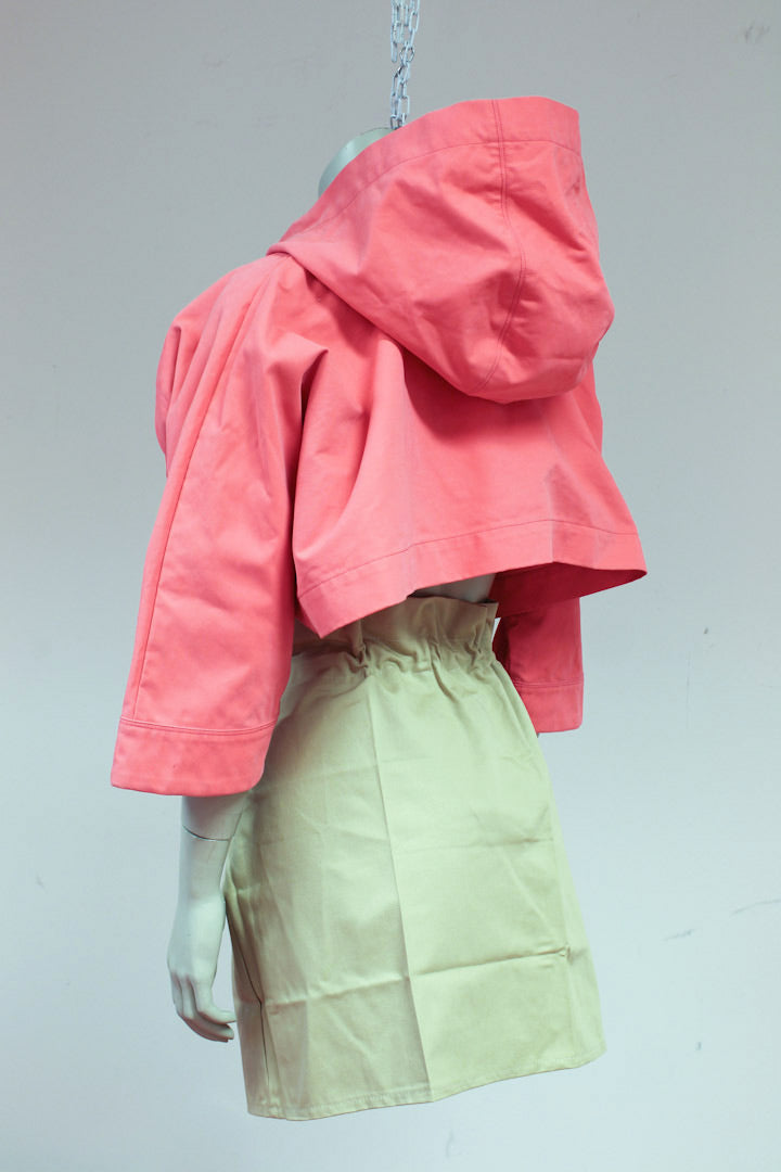 Roze cropped Margiela jasje met capuchon MM6