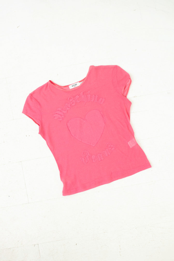 Roze mesh Moschino Jeans t-shirt