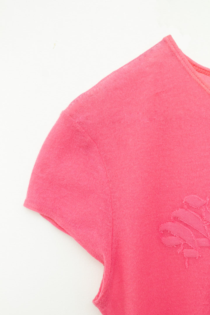 Roze mesh Moschino Jeans t-shirt