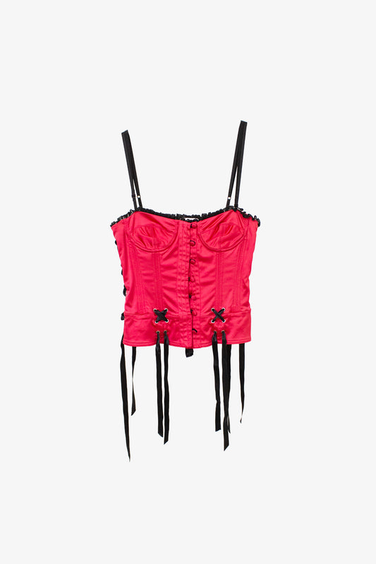 Roze satijnen Valentino R.E.D. corset 