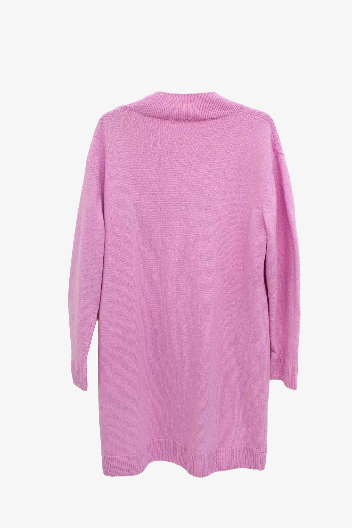 Roze oversized merinowollen Dries van Noten sweater/ jurk