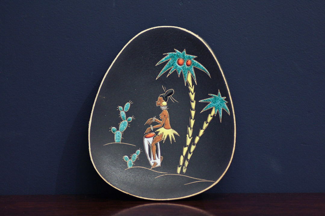 Ruscha black tree plate tropical decor plate