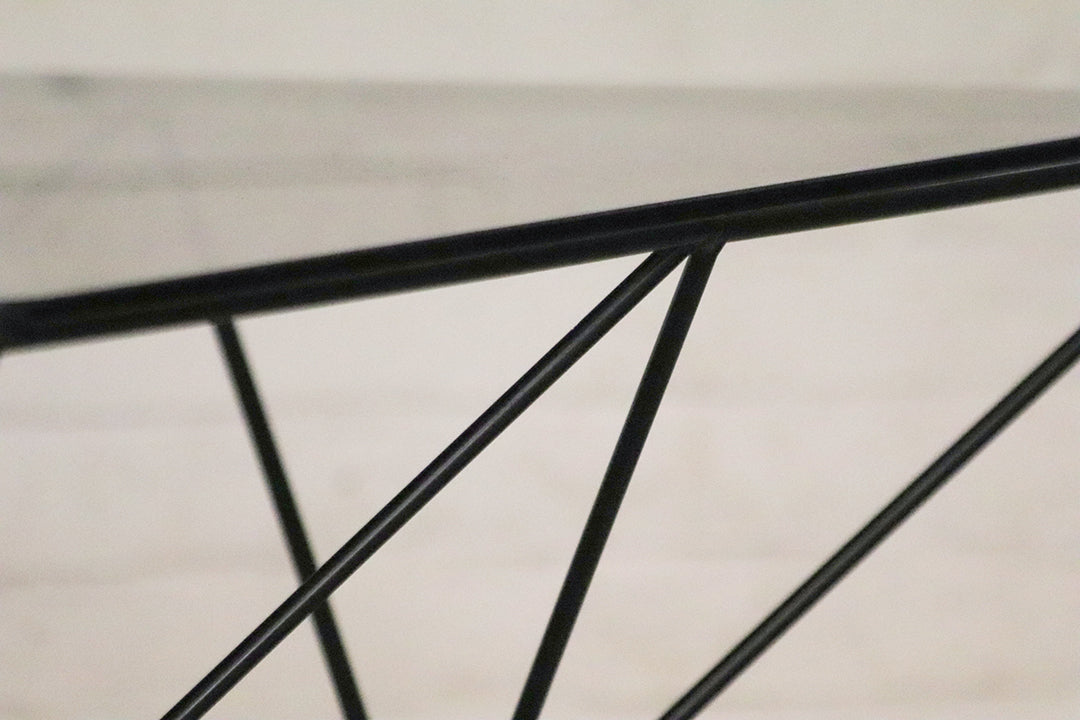 Salontafel Paola Piva look-a-like metalen fame met blad van rookglas