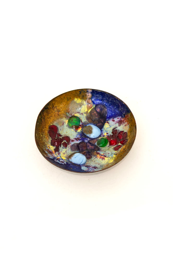 Schaaltje met gekleurde emaille bubbels J Capo vintage