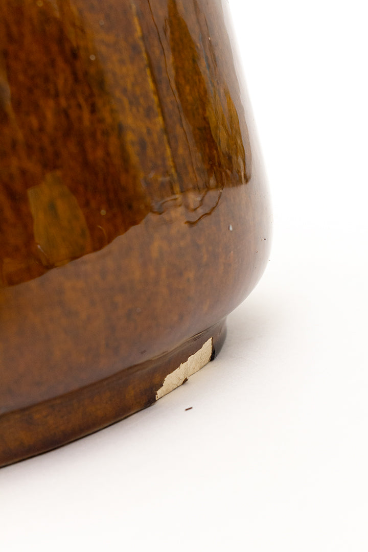 Scheurich 408-40 vintage vaas bruin met handvat