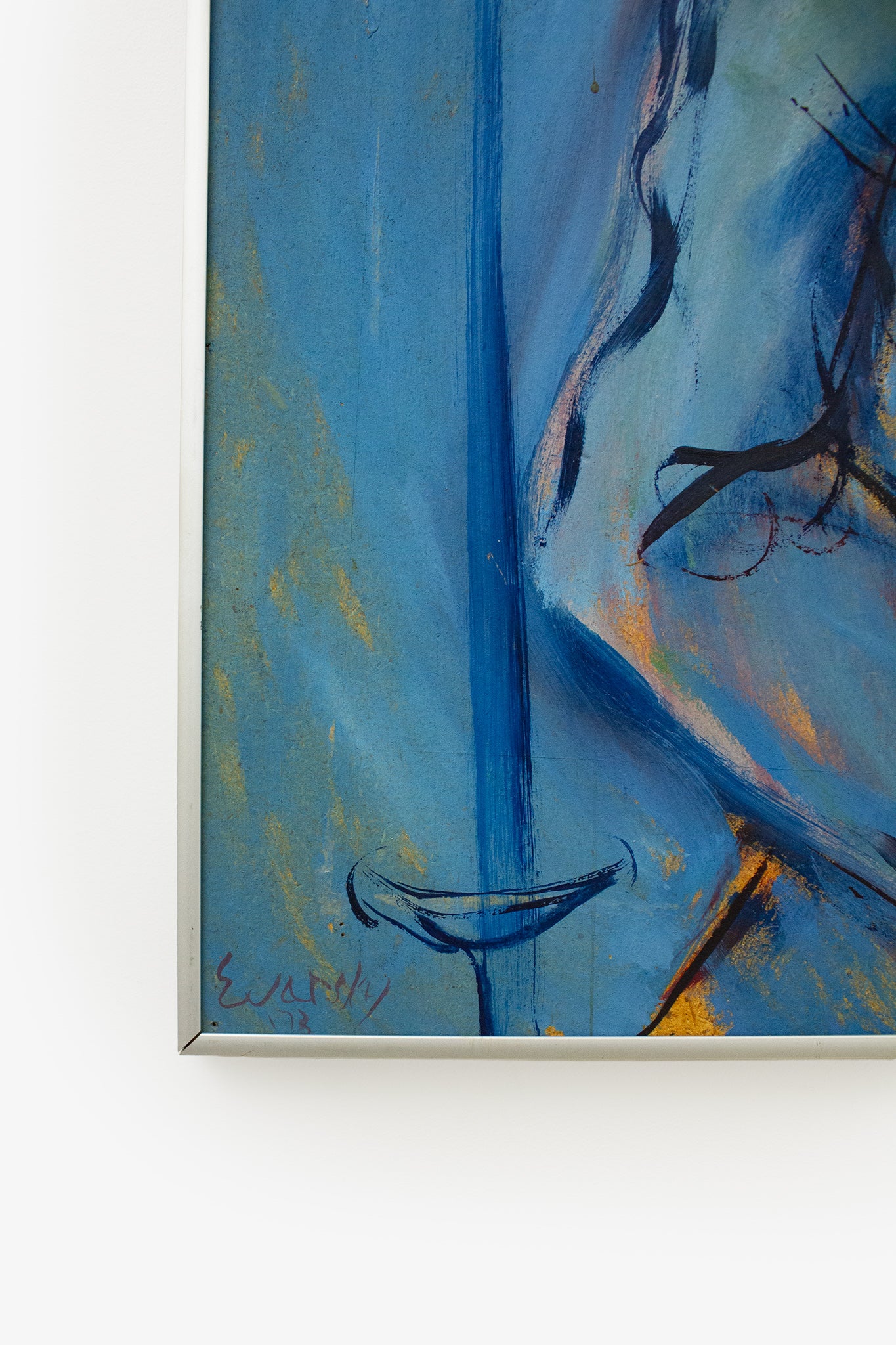 Evarsky Blom BKR schilderij ‘Woman take off your mask’ jaren 70 - acryl op hout