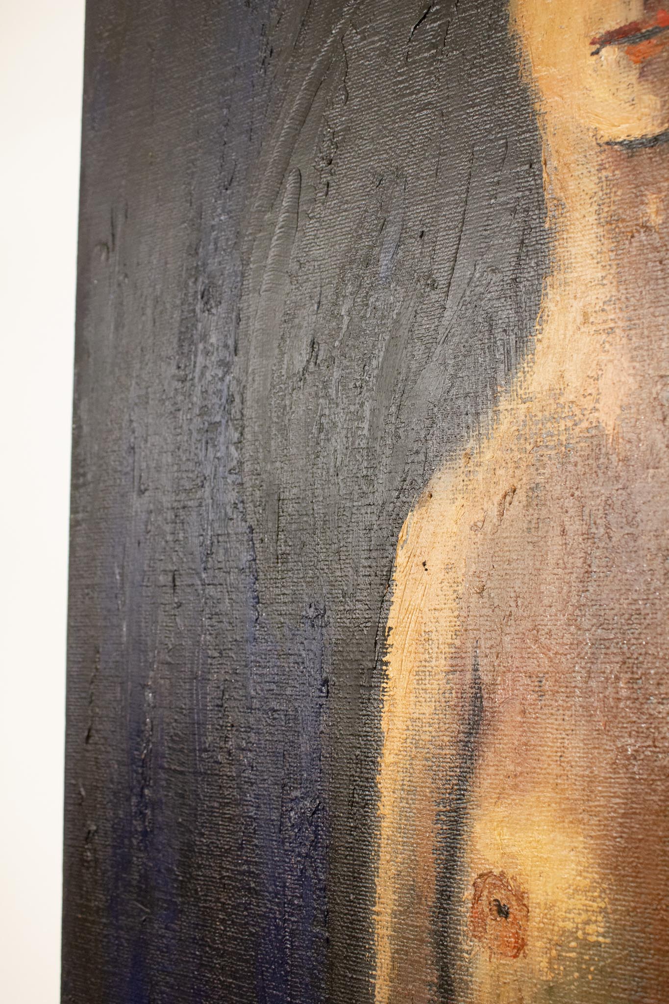 Theo van der Horst schilderij ‘Man met verrekijker en vrouw’ 1988