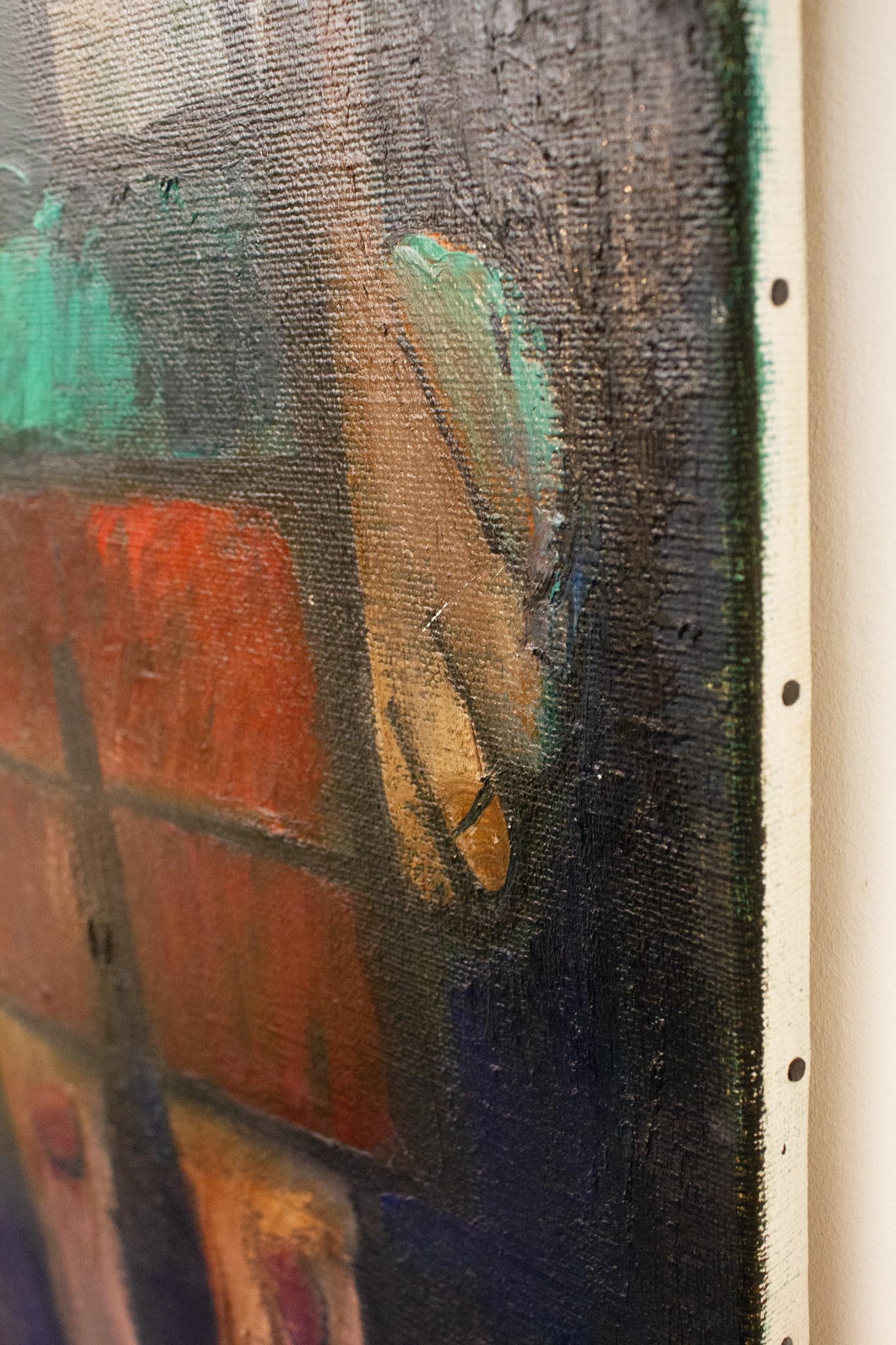 Theo van der Horst schilderij ‘Man met verrekijker en vrouw’ 1988