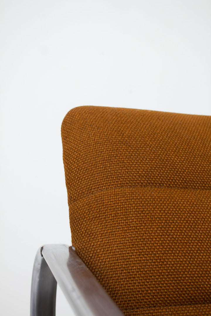 Set van 2 bruin beklede stoelen met verchroomd frame