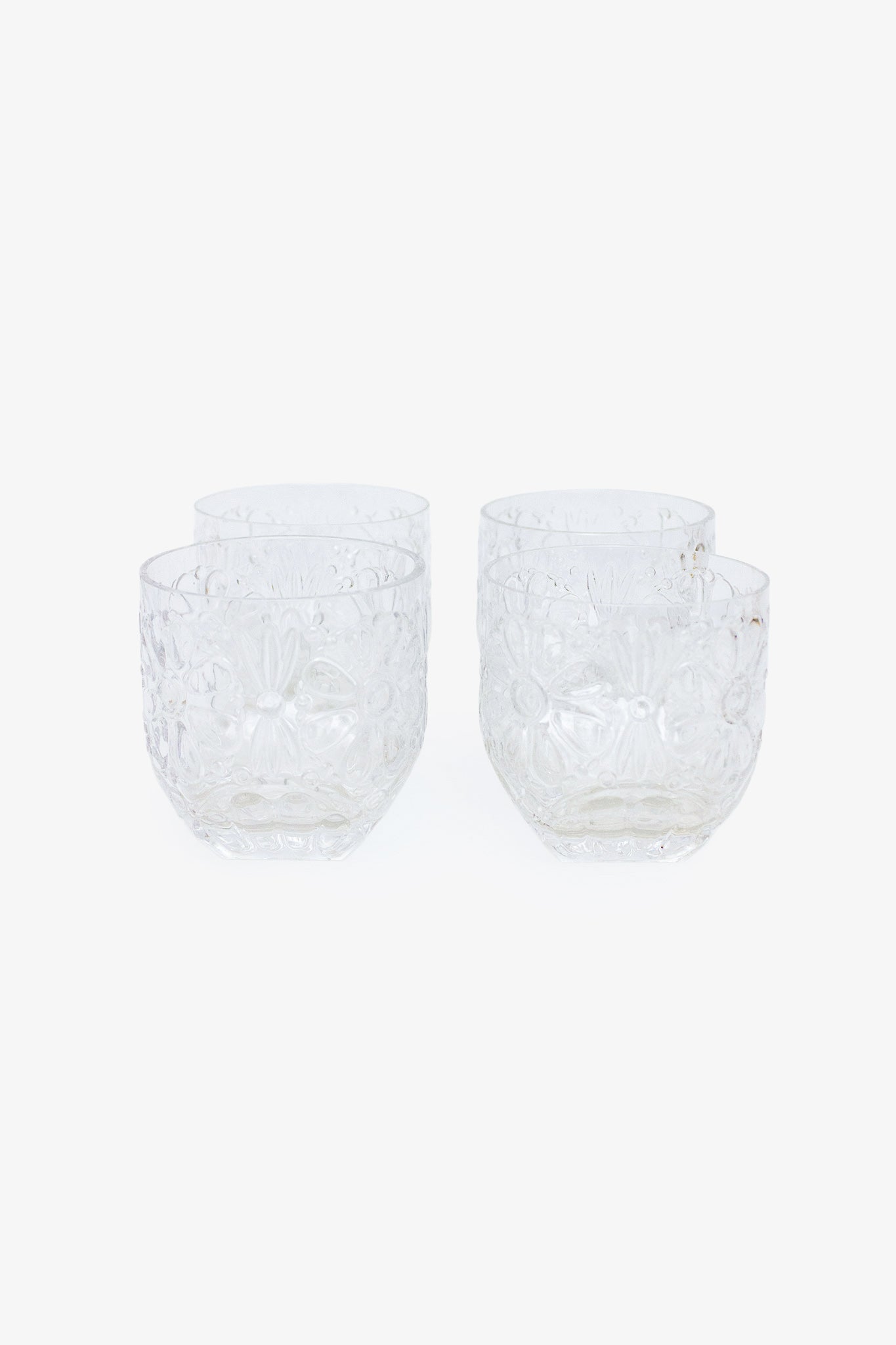 Set van 4 Rosenthal vintage whiskyglazen bloemen