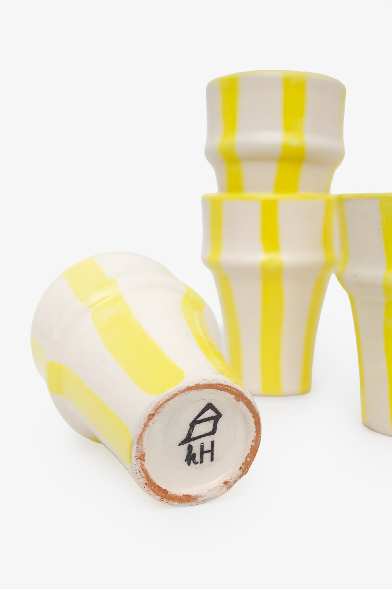 Set van 4 handgemaakte Afrikaanse gestreepte Beldi mokjes