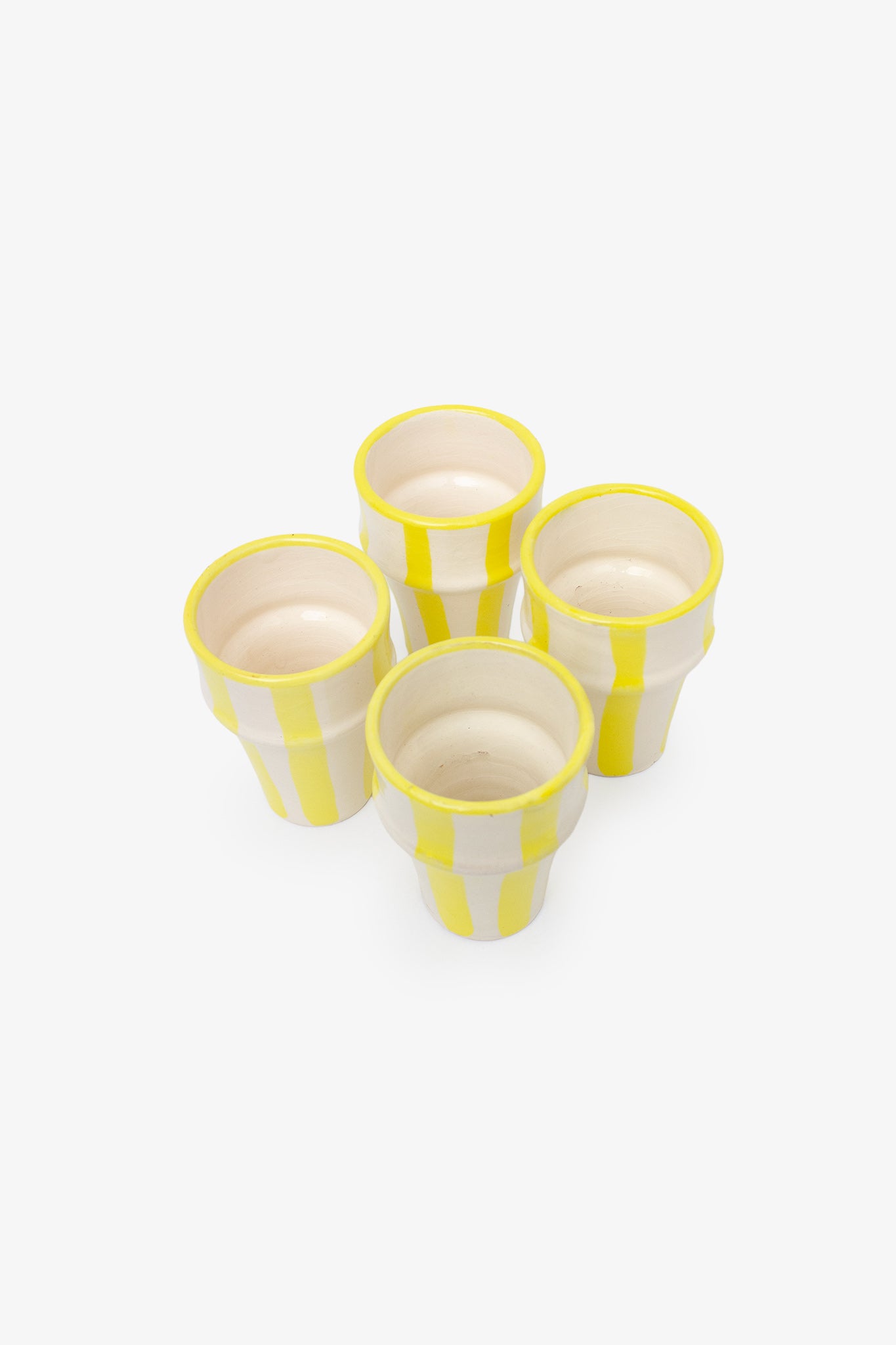 Set van 4 handgemaakte Afrikaanse gestreepte Beldi mokjes