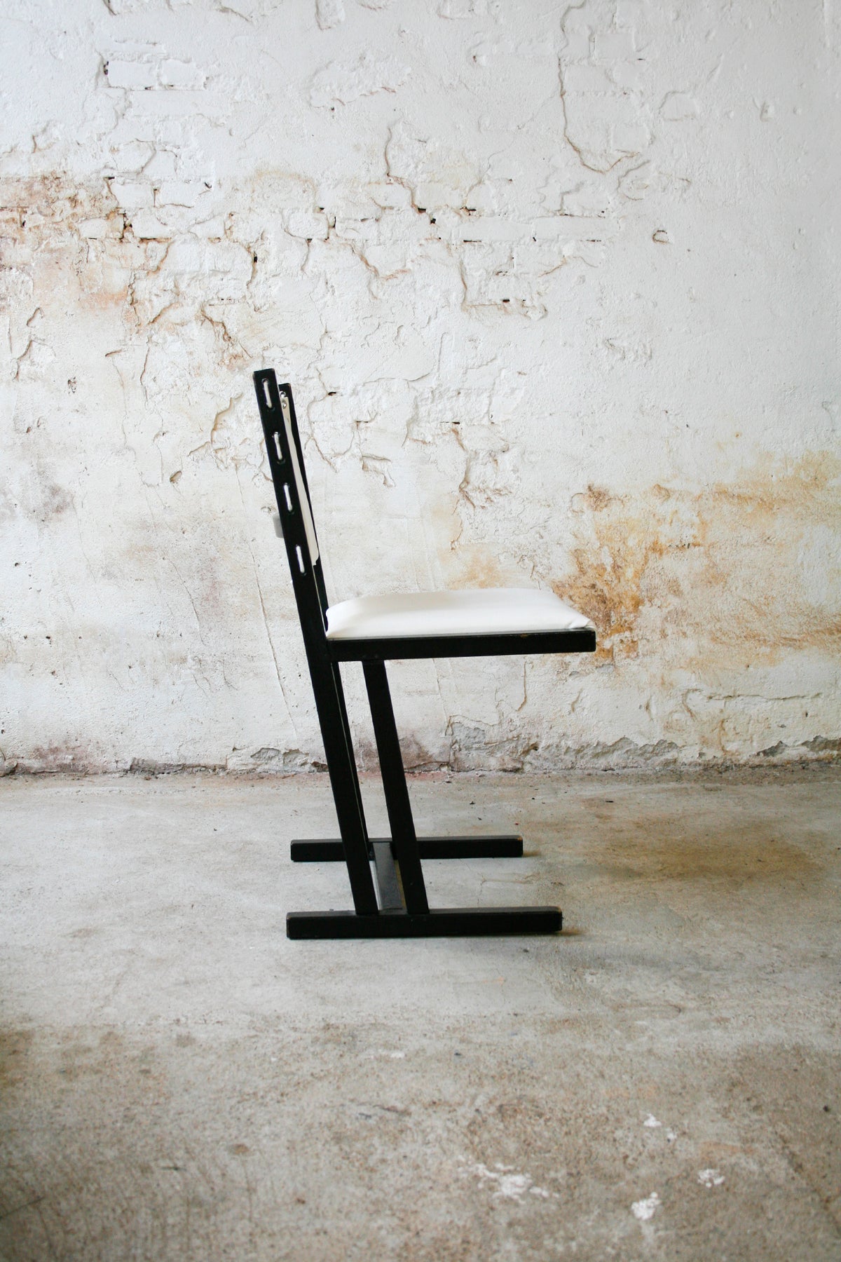 Set van 4 vintage zwart met witte Casala 'Safari' stoelen