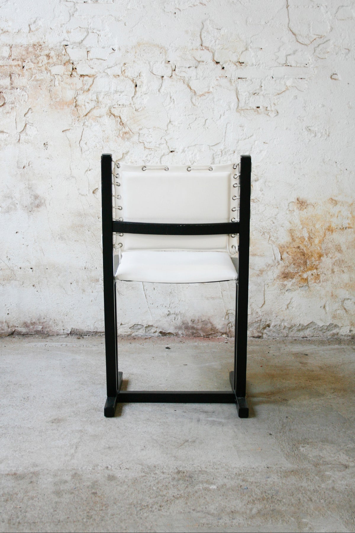 Set van 4 vintage zwart met witte Casala 'Safari' stoelen