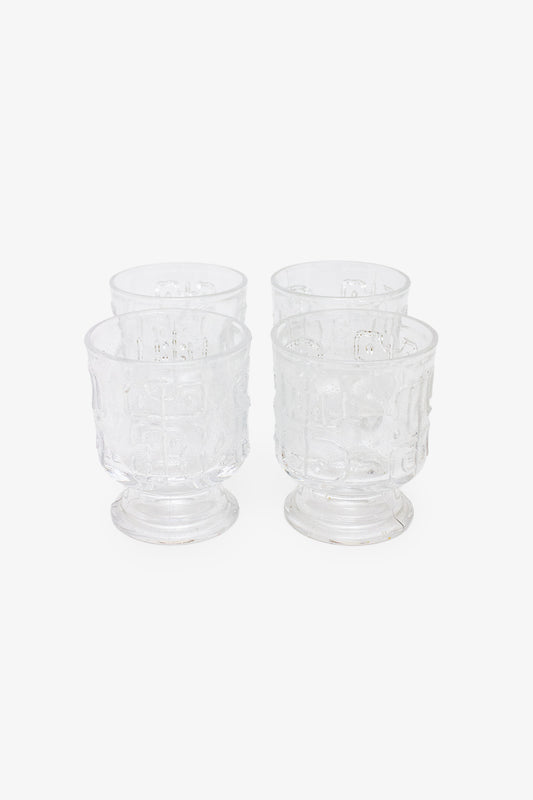 Set van 4 vintage kristallen brutalistische glazen Spiegelau