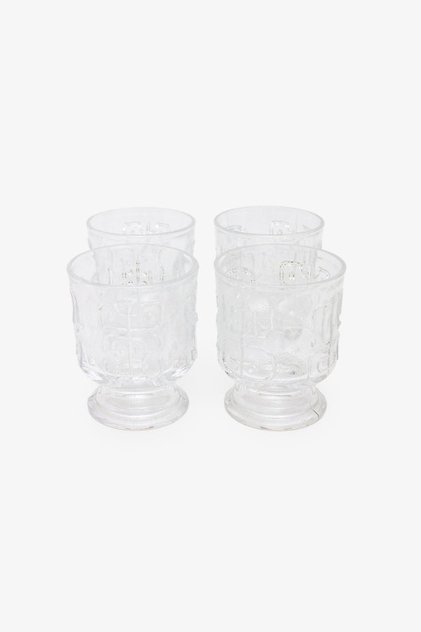 Set van 4 vintage kristallen brutalistische glazen Spiegelau