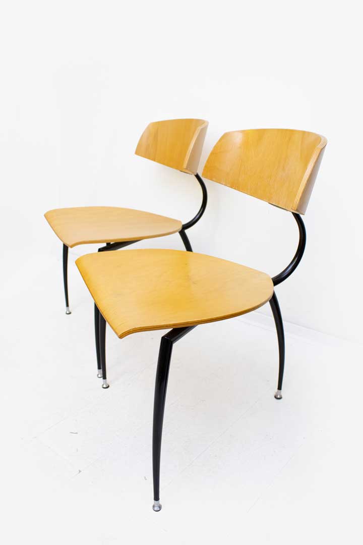 Set van 5 Tripod Chair - Lande stoelen 80's design