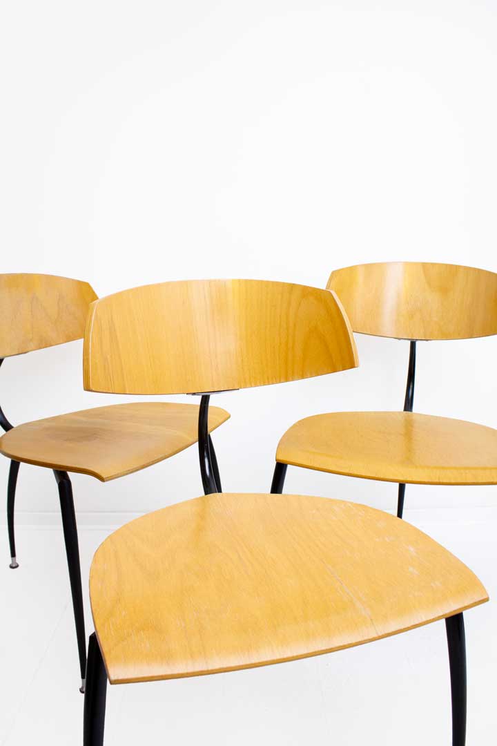 Set van 5 Tripod Chair - Lande stoelen 80's design