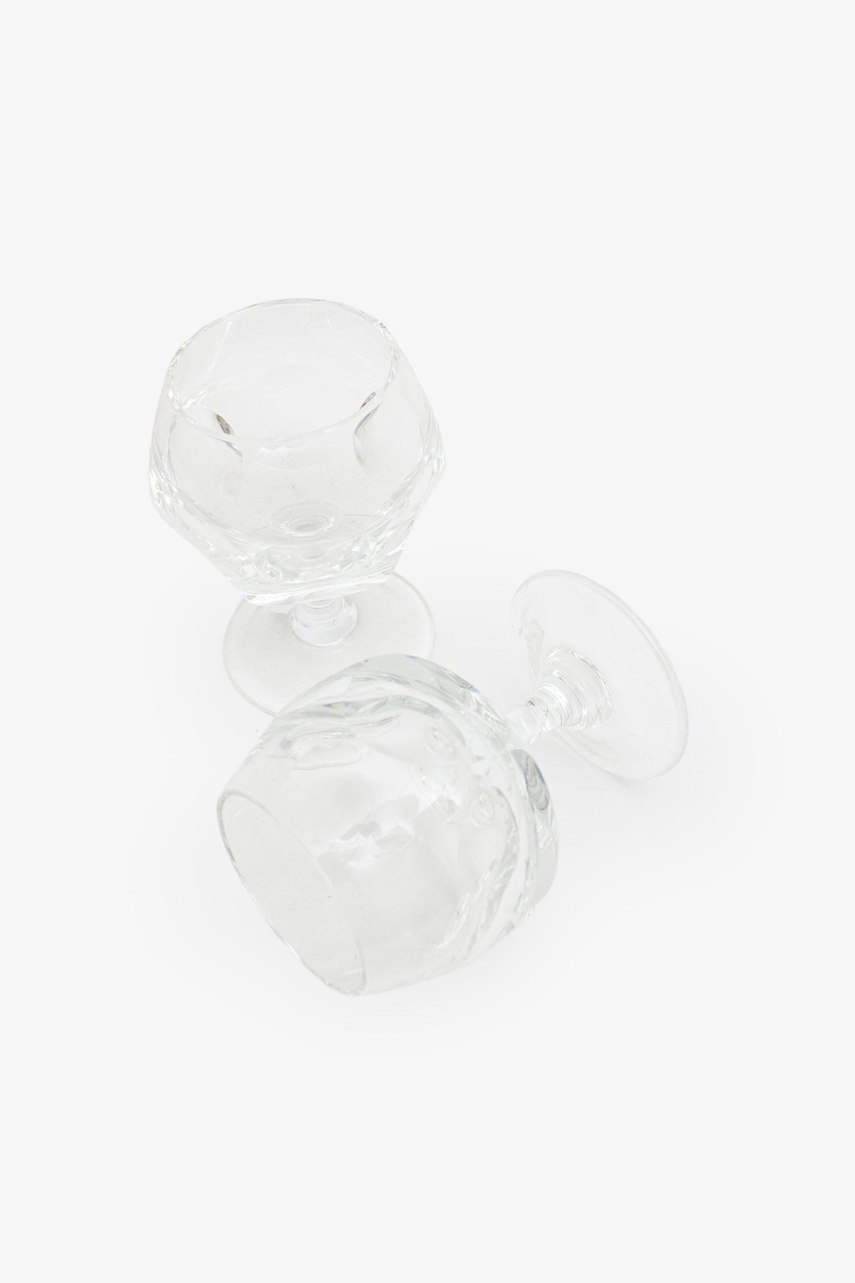 Set van 5 vintage kristallen likeur/prosecco glazen